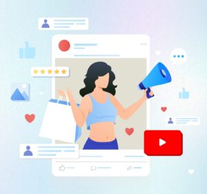 インフルエンサーマーケティングをイメージするグラフィック